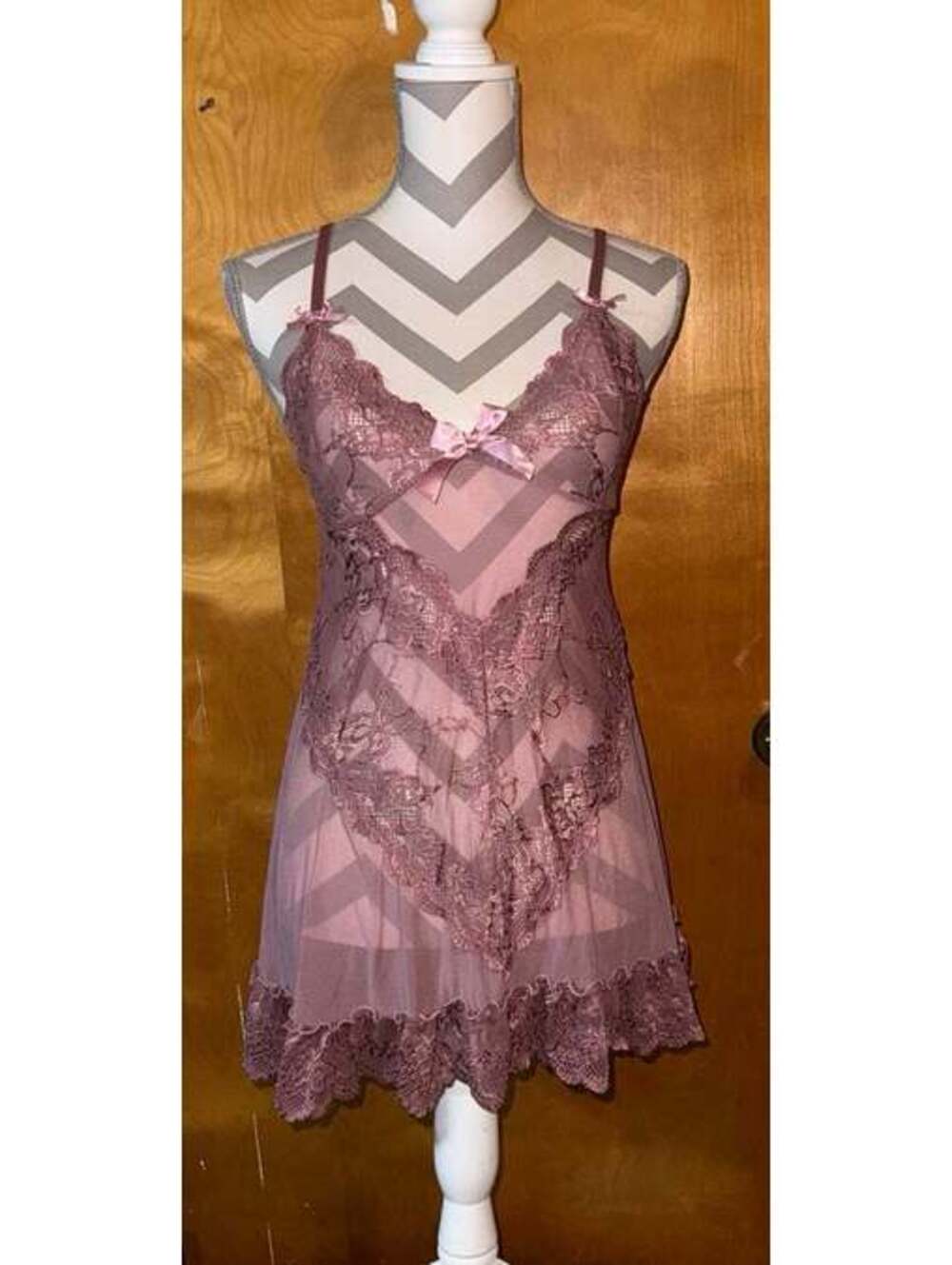 Oh la la Cheri See Through Lingerie Teddy Rose Mauve color Size XL